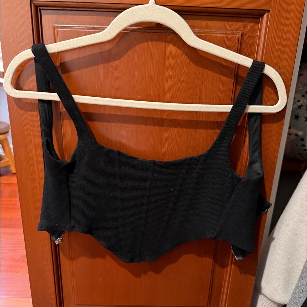 2 Princess Polly Corset Tops (black and white)